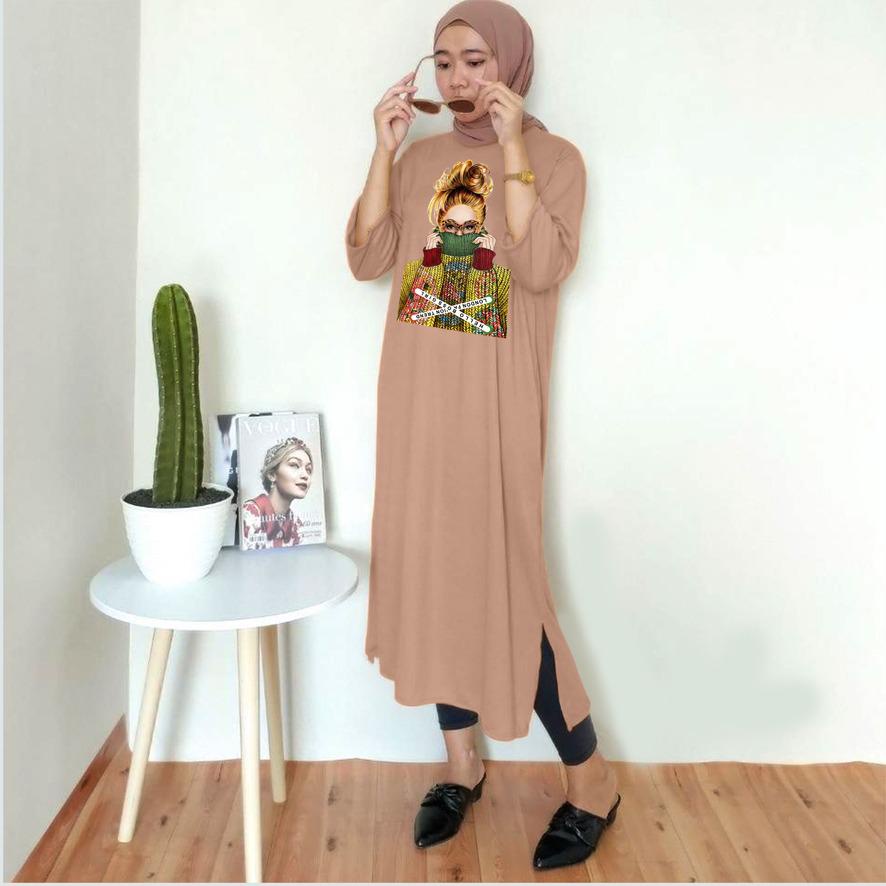 BAJU DRESS OVERSIZE BASIC DTF CEWEK KACA MATA / OVERSIZE TUNIK PREMIUM DIGITAL PRINT