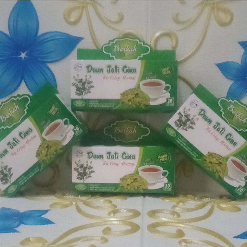 

4 PCS LANGSING ALAMI Teh Celup Daun Jati Cina Herbal Alami PELUNTUR Lemak