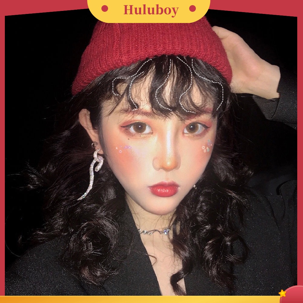 Rambut Poni Palsu Extension Model Klip-in Keriting Fluffy Natural Untuk Anak Perempuan