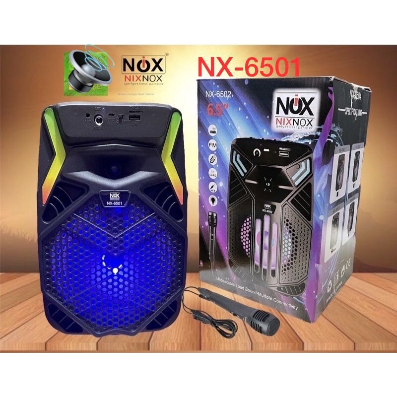 SPEAKER 6,5inc SPEAKER BLUETOOTH SUPERBASS SPEAKER NIXNOX NX-6501 NX-6502 NX-6503 NX-6504 + MICROPHONE FOR KARAOKE