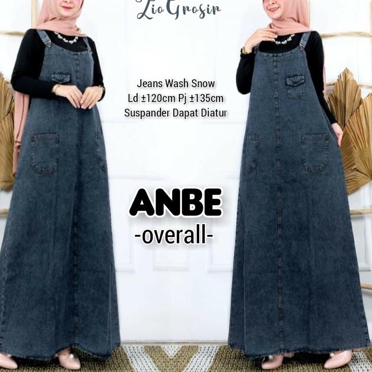 Recomended Anbe Overal Overall Rok Kodok Jeans Denim Fashion Pakaian Wanita Jumbo Big Size
