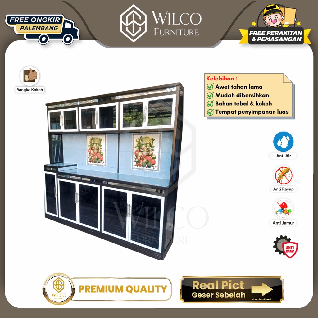 Lemari Rak Piring Aluminium Jumbo / Rak Piring Set Kitchen Murah