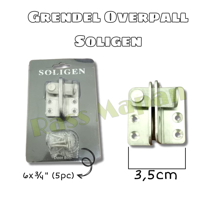 Grendel Overpal Gembok Pintu Pagar Sliding Swing Stainless Soligen