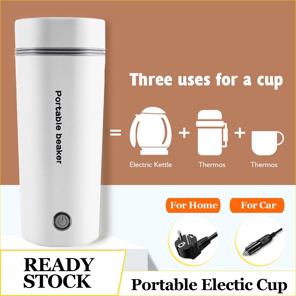 Pemanas Air Listrik Rumah Mobil Electric Thermos Kettle Portable 450 mL Portable Dengan Pemanas