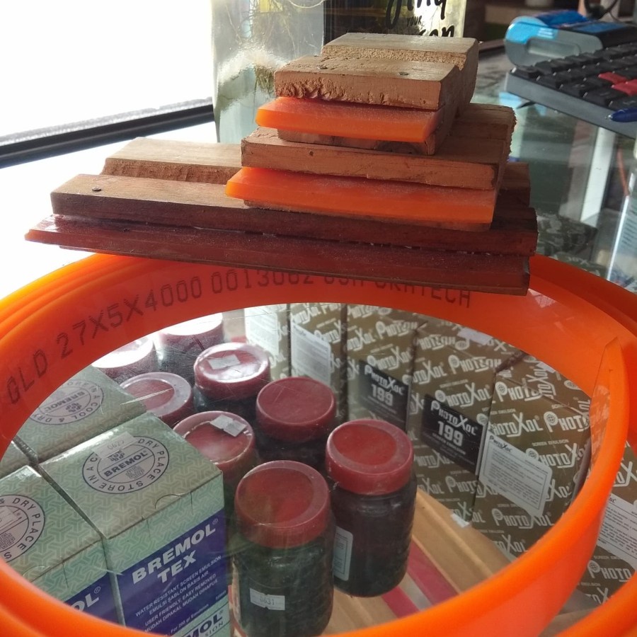 RAKEL SABLON ORANGE LANCIP 5MMX27MM TAHAN SOLVENT SET GAGANG KAYU SABLON MINYAK/SOLVENT/KERTAS/PLAST