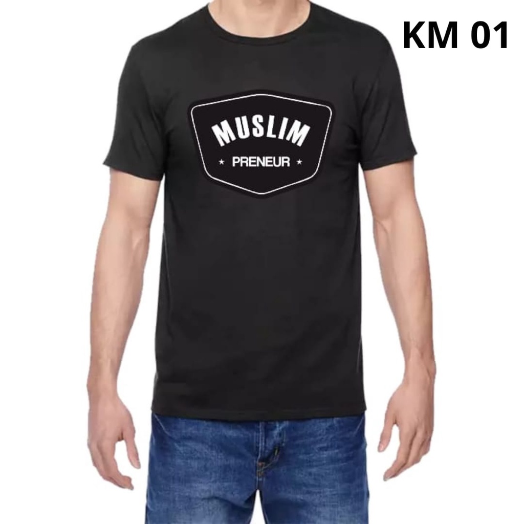 Kaos Dakwah Islami Moslim Preneur Bahan Cotton Combed 30s Premium