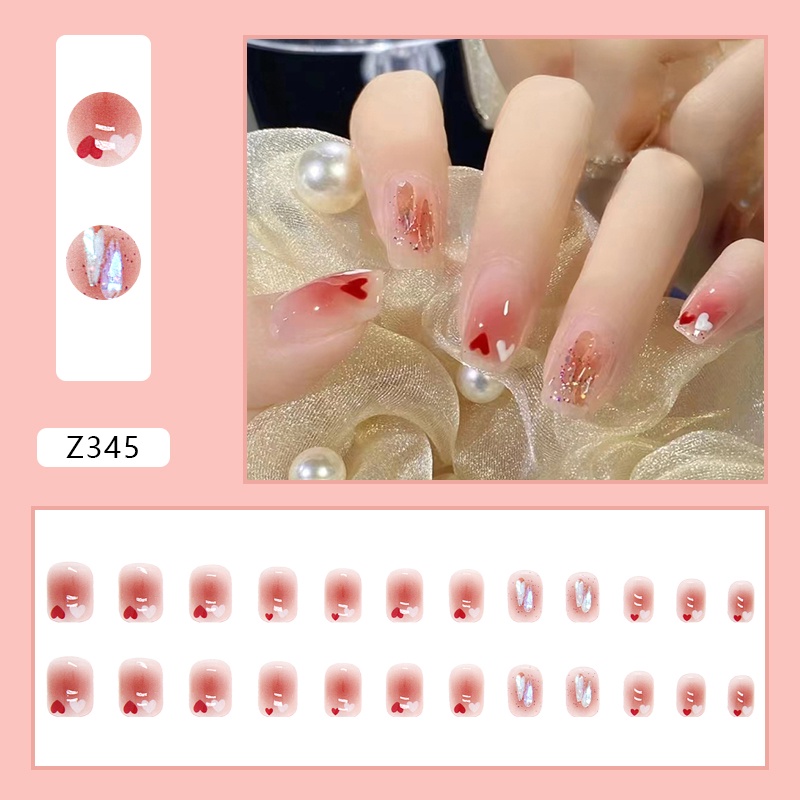 MSY Kuku palsu Tipe MJ/D/WR 24 pcs Fashion Acylic Free lem 2gr/Fake Nail Art