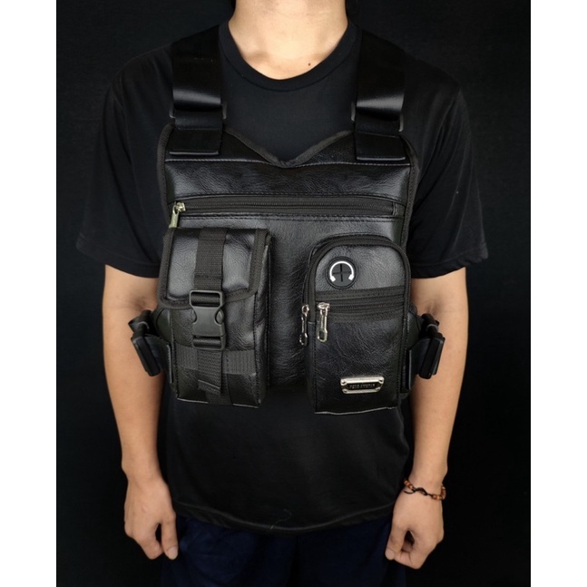 Tas Dada Polo Amstar Chest Bag Waterproof  Tactical Rig Bag Tas Sepeda Sporty Chest Bag Kulit