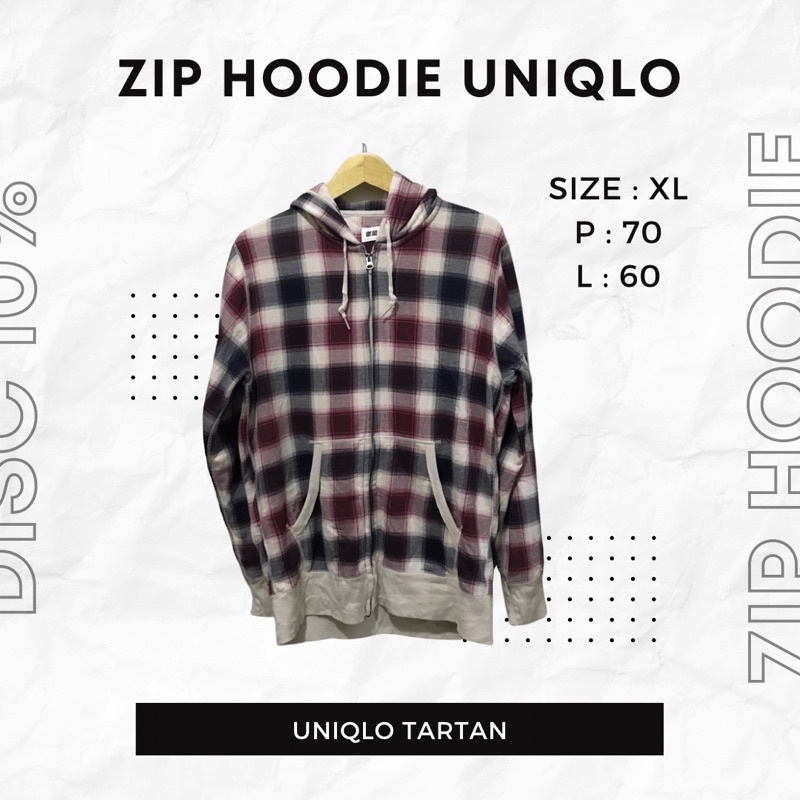 Uniqlo Zipper Hoodie Tartan