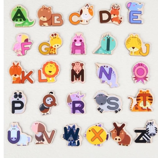 Puzzle Alphabet Motif Animal 331-2 Mainan Puzzle Anak Mainan Huruf Puzzle Alfabet Puzzle Kayu Huruf Puzzle Huruf