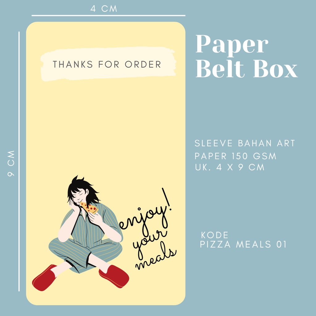 

Sticker label ucapan thankyou paperbelt box kemasan 4x9cm murah grosir