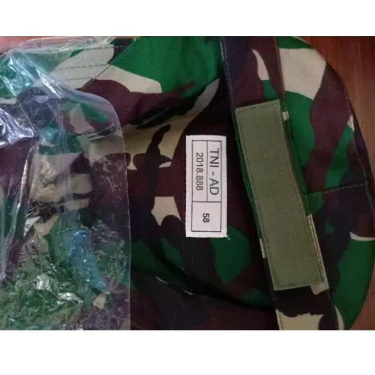 Topi pet jatah loreng army standar TNI commando bahan Sritex {LU.11De22ᴹ}