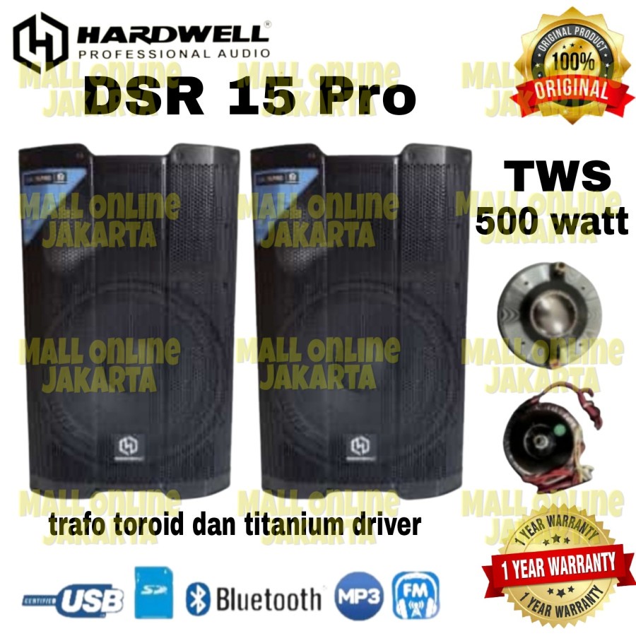 Speaker aktif Hardwell DSR15 Pro 15 inch Bluetooth DSR 15Pro DSR15PRO