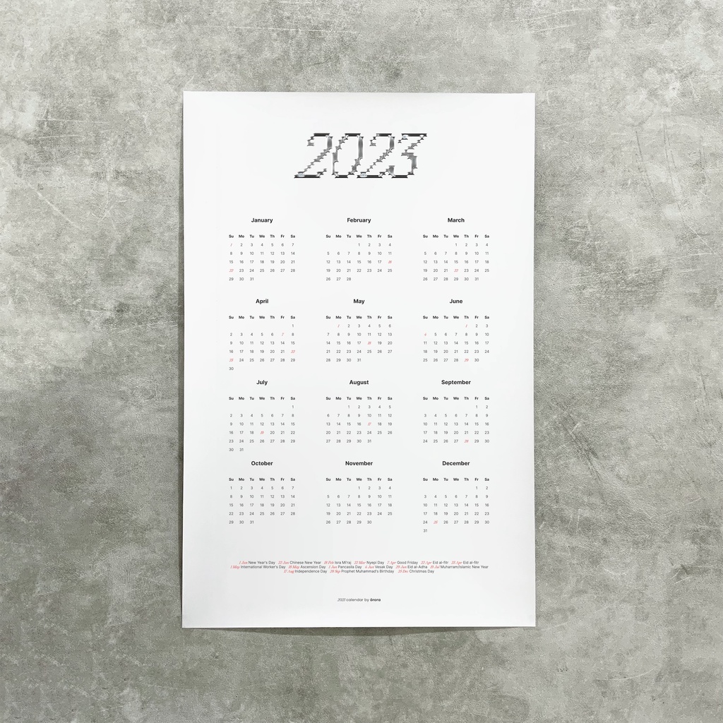 

Kalender Dinding 2023 | 2023 Wall Calendar