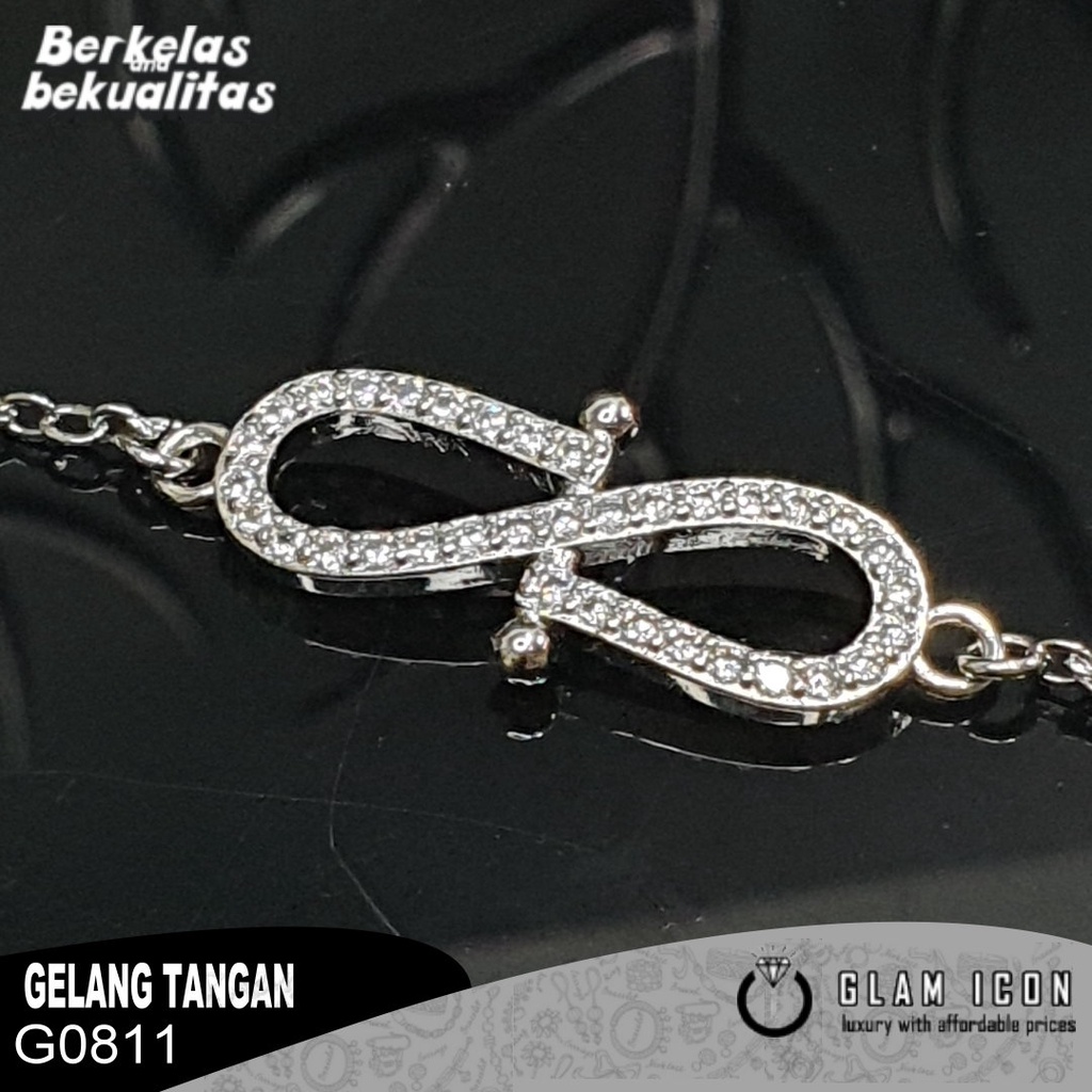 Gelang Rantai Wanita Mata Motif Infinit Cross G0811 GRS