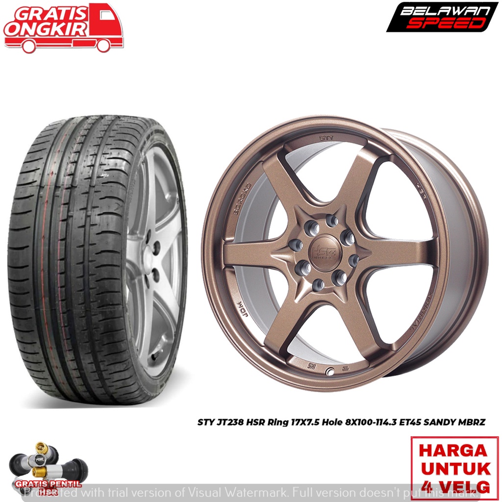 PROMO!!!PAKETAN VELG MOBIL RING 17 PLUS BAN HSR STY JT238 RING 17 PLUS BAN ACCELERA/FORCEUM UNTUK JA