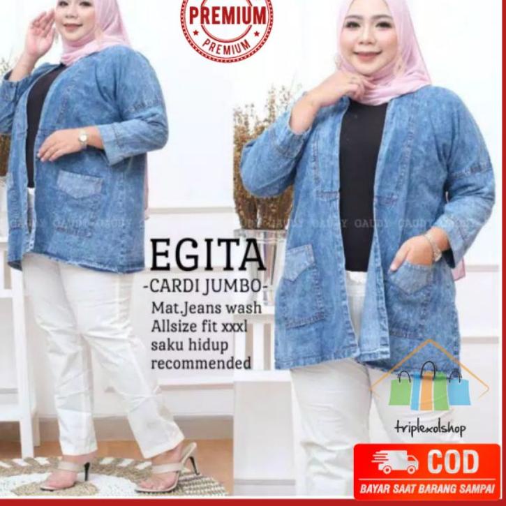 Trend - XXX CARDIGAN JEANS WANITA JUMBO/ OUTER JEANS WANITA BIG SIZE / OUTER WANITA JUMBO/TER ~