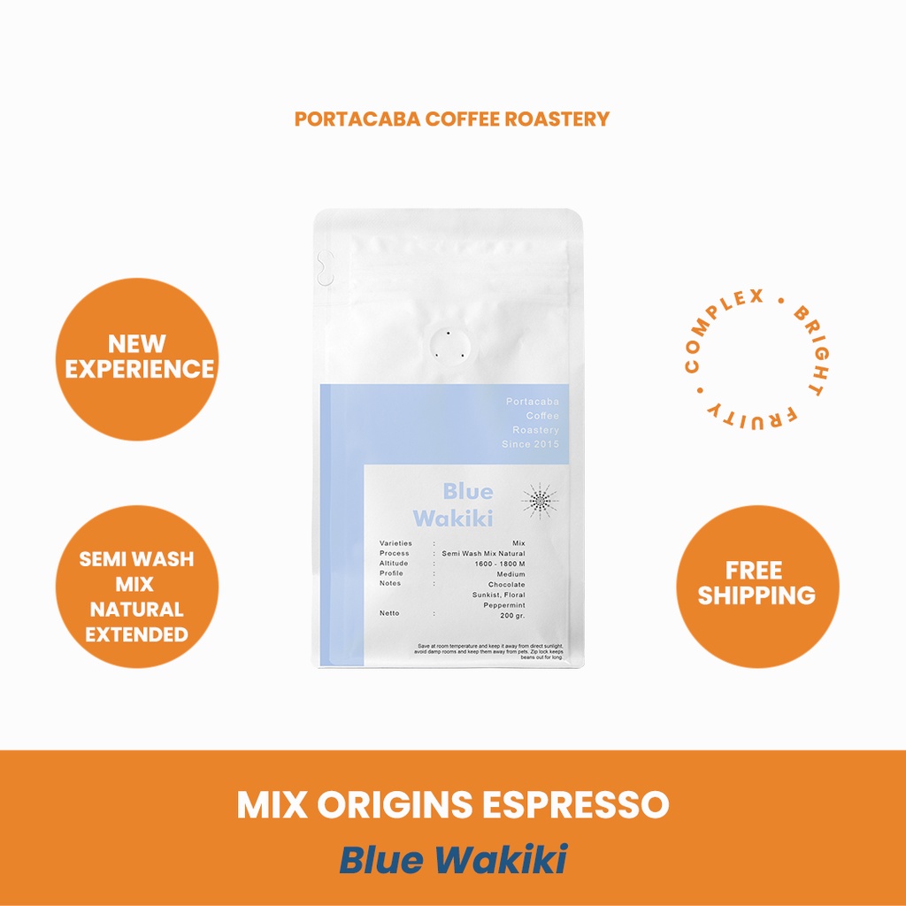 

Kopi Pangalengan Mix Arabika Portacaba Espresso Blue Wakiki 200gr