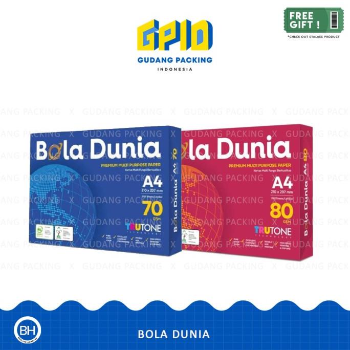 

BOLA DUNIA - Kertas HVS (A4 / F4) Gramasi (70 / 80) Gsm