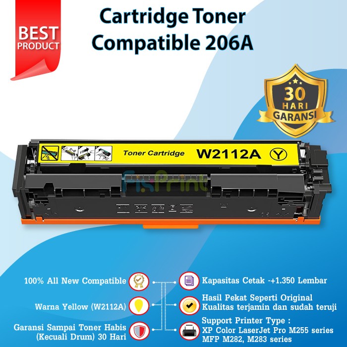 Cartridge Toner Compatible 206A Color W2110A W2111A W2112A W2113A