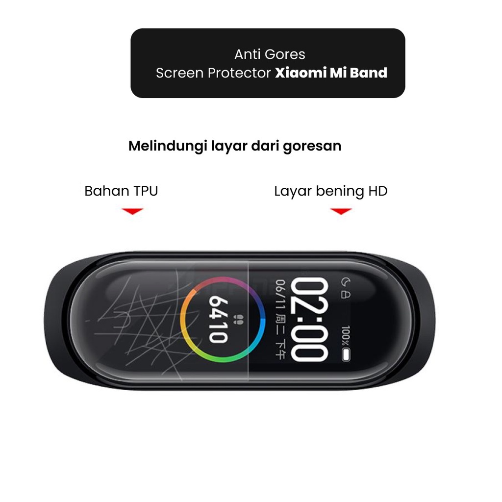 Anti Gores Xiaomi Band Screen Film Mi Band 3 4 5 6 2D Soft TPU 3D Full Covered Screen Protector