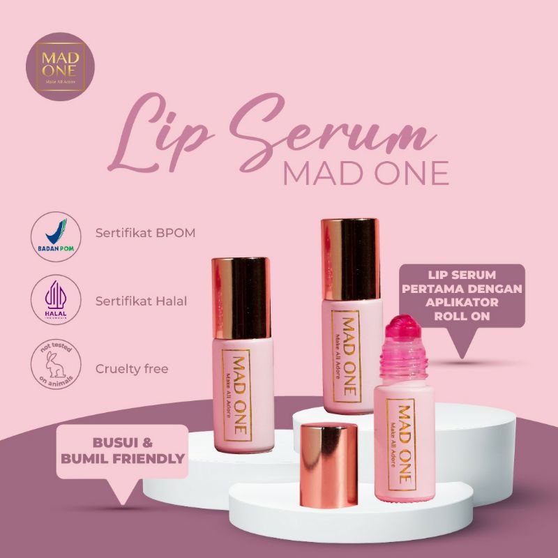 ★ BB ★ Mad One Natural Pink Lip Serum 5ml - Bibir Pink - Perawatan Bibir - Pencerah Bibir