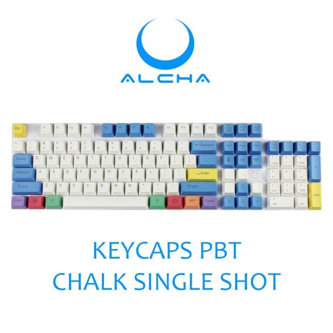 ALCHA KEYCAPS PBT SINGLE SHOT CARBON DOLCH RAINDROP CHALK EARL RED