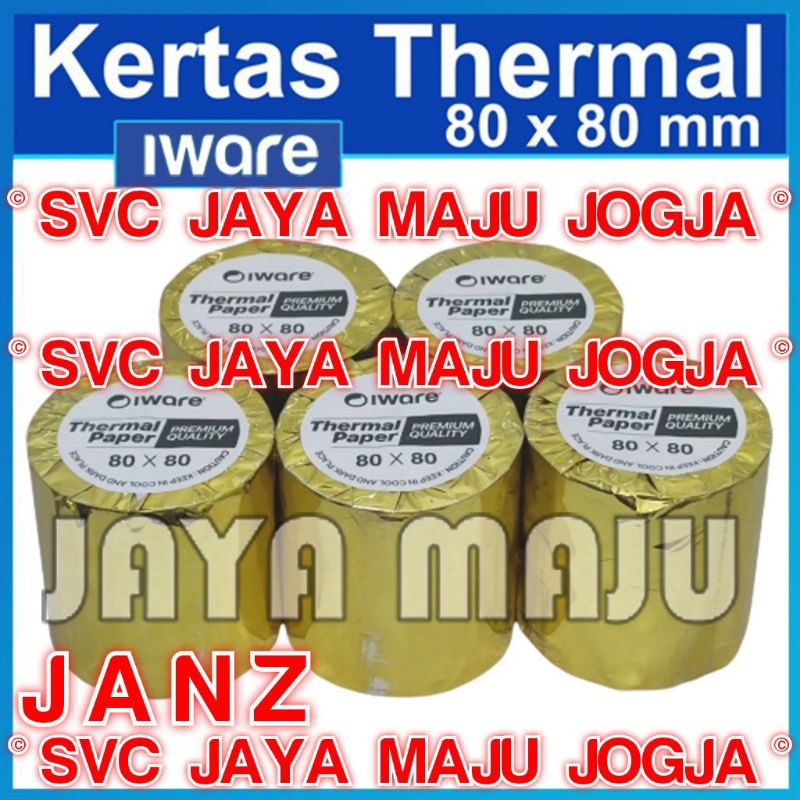 

[ JANZ ] 80 X 80 IWARE - KERTAS THERMAL PAPER ROLL || KERTAS STRUK ATM EDC KASIR RESTO TOKO DIRECT THERMAL TANPA RIBBON || 80X80 80x80 - JANZ - PT250 PT 250