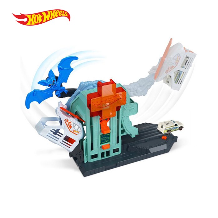 Hot Wheels City Bat Blitz Hospital Attack Playset - Mainan Trek Mobil #Original