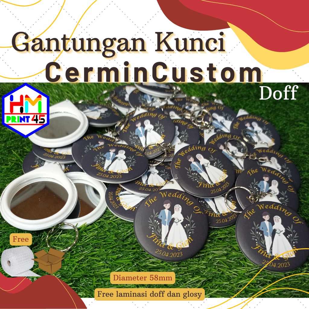 Gantungan kunci cermin 58mm Termurah