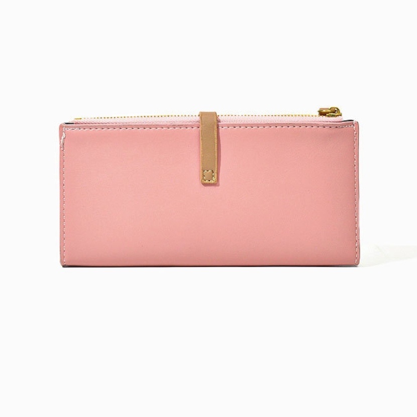 DOMPET PANJANG WANITA LIPAT IMPORT LUCU SIMPLE BRANDED BATAM KULIT PINK DURUMA WA629P3 KOREA PREMIUM SLOT KARTU RESLETING UANG KOIN REMAJA KEKINIAN FASHION CEWEK MURAH