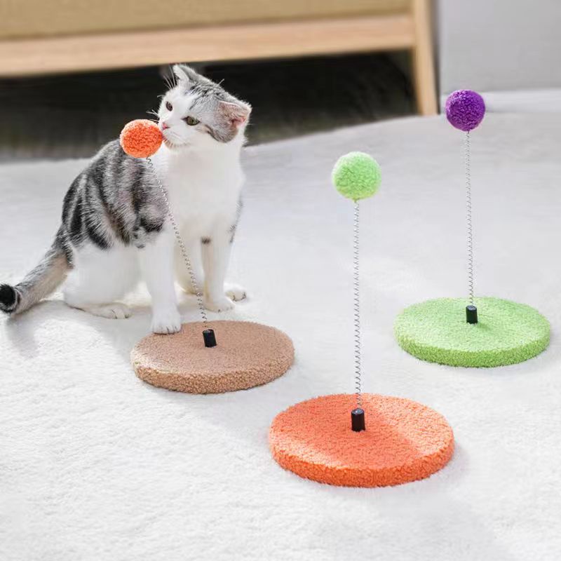 Pet' oPedia  Cat Toy Spring Ball Mainan Hewan Peliharaan Platform Lompat DIY Tiang Menggaruk Kucing