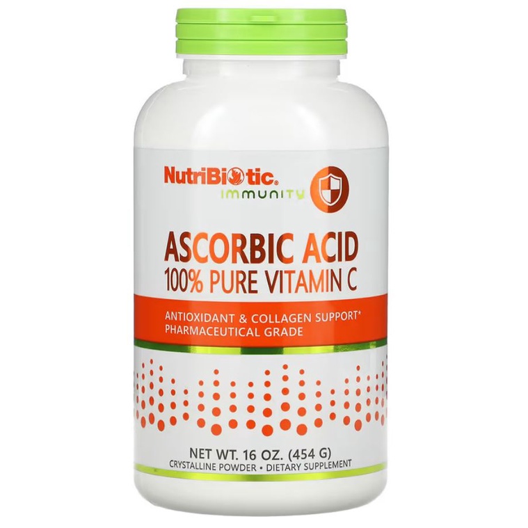 Nutribiotic Ascorbic Acid Powder Vitamin C 454g Antioksidan Fungsi Imun ORI USA