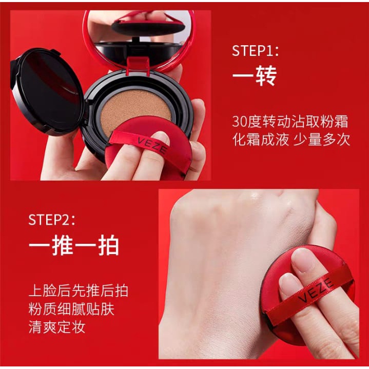 Veze Red BB Cream Cushion Long Lasting Makeup FZ76224