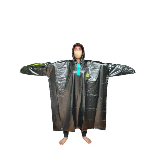 JAS HUJAN PONCO LENGAN HITAM &quot; MONSTER ENERGY &quot;