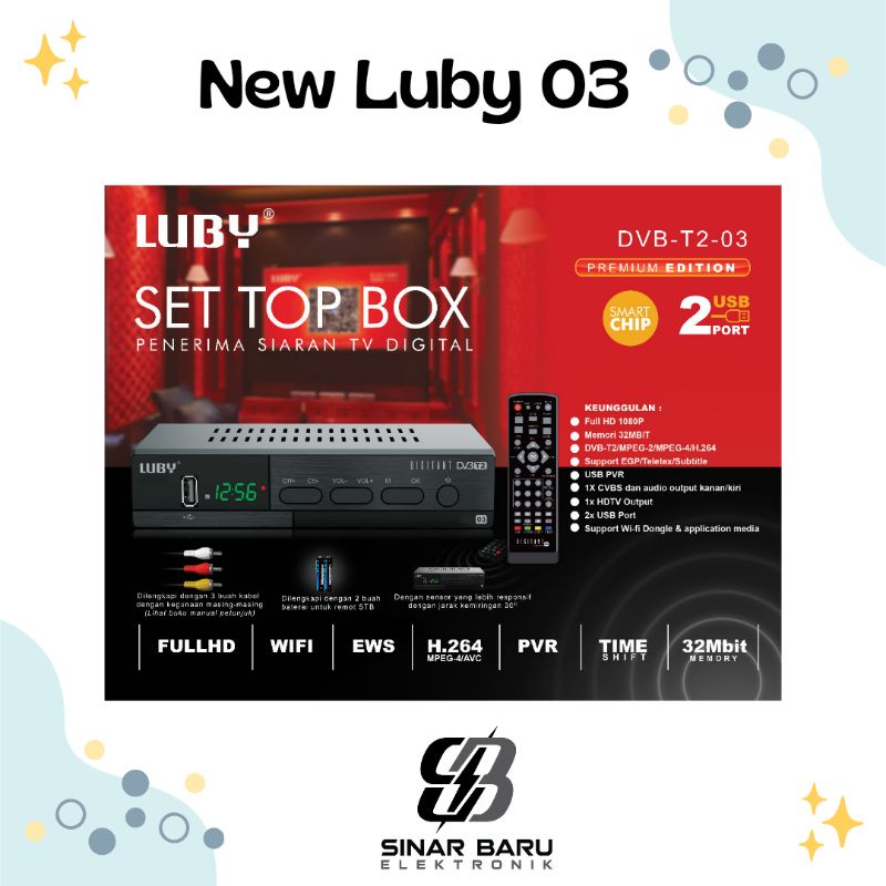 Luby 03 New PREMIUM EDITION STB Set Top Box DVB T2 TV Digital Termurah