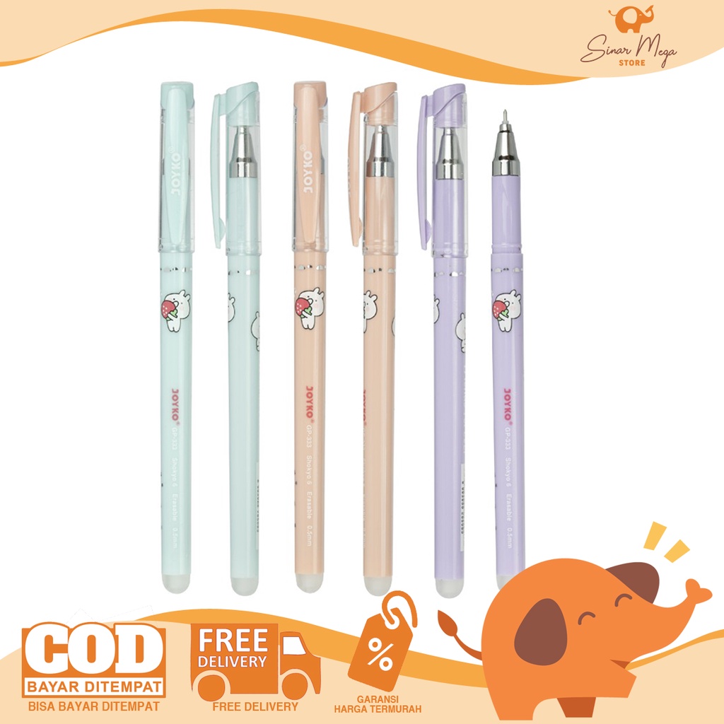 

DIJUAL LUSINAN Joyko Gel Pen 0.5 GP-333 Shokyo 6 / Erasable Gel Pen Pulpen Bisa Dihapus Murah Berkualitas