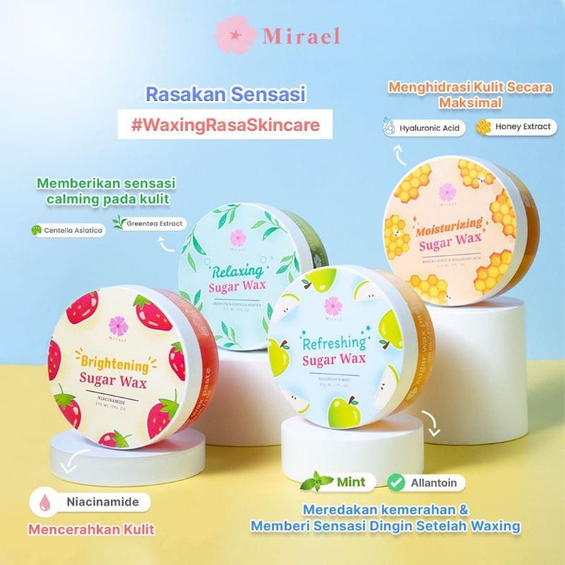 MIRAEL Brightening Strawberry, APEL, HONEY, GREEN TEA Sugar Waxing Kit 210ML