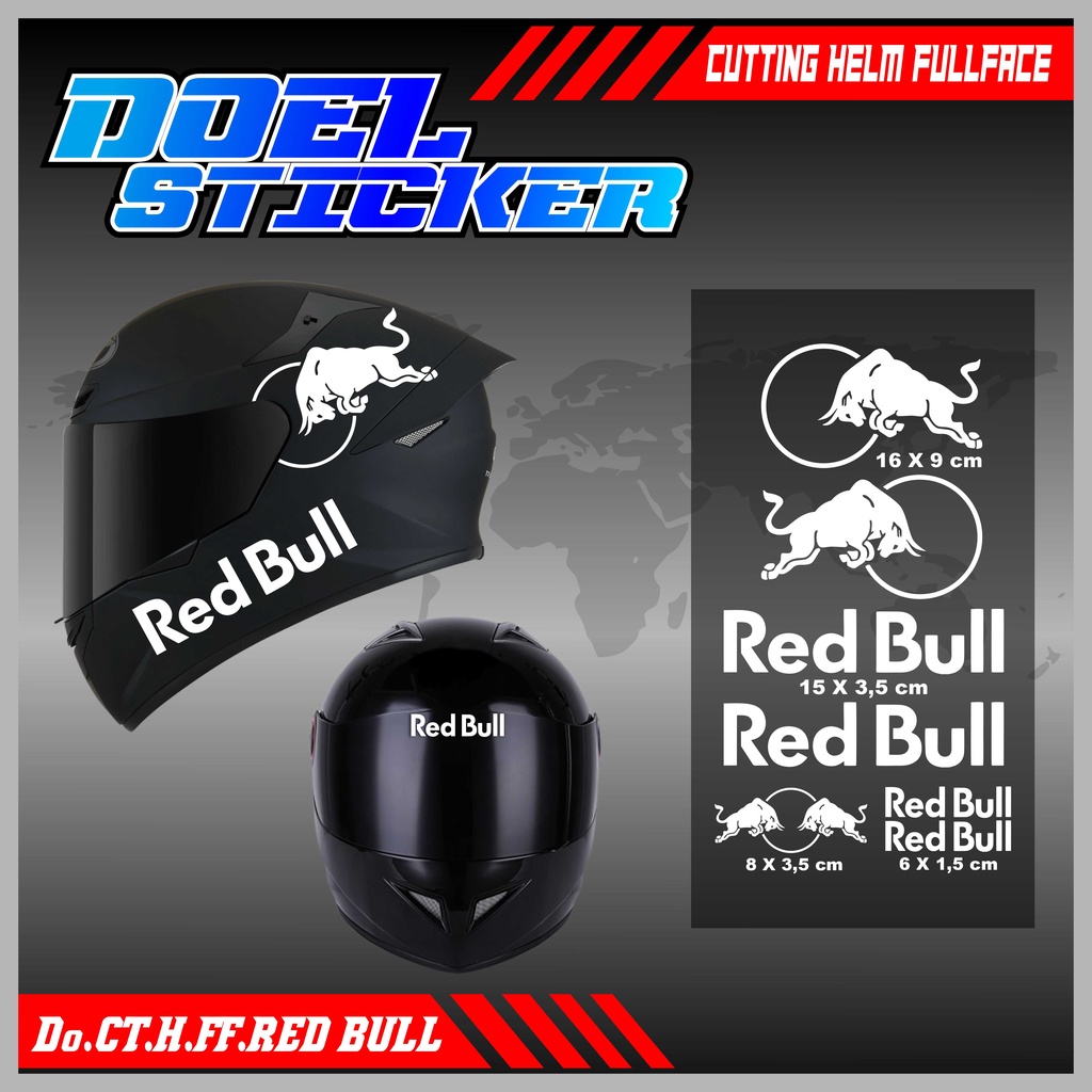 Sticker Cutting Helm Full Face Hologram RED BULL Doel