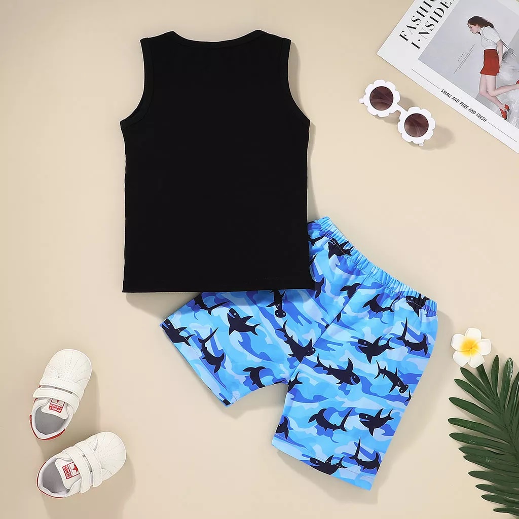 GOOGOO Baju Satu Stel Anak Laki-Laki Baby Shark