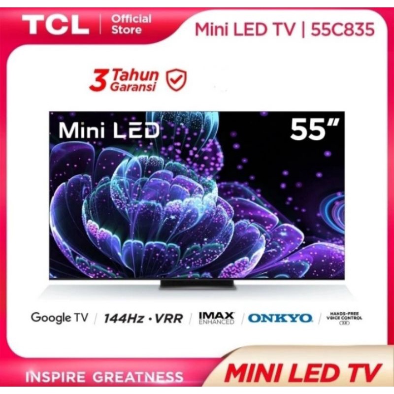 Mini LED Google 4K UHD TV 55" TCL 55C835 | 55 inch in smart C835 HDR