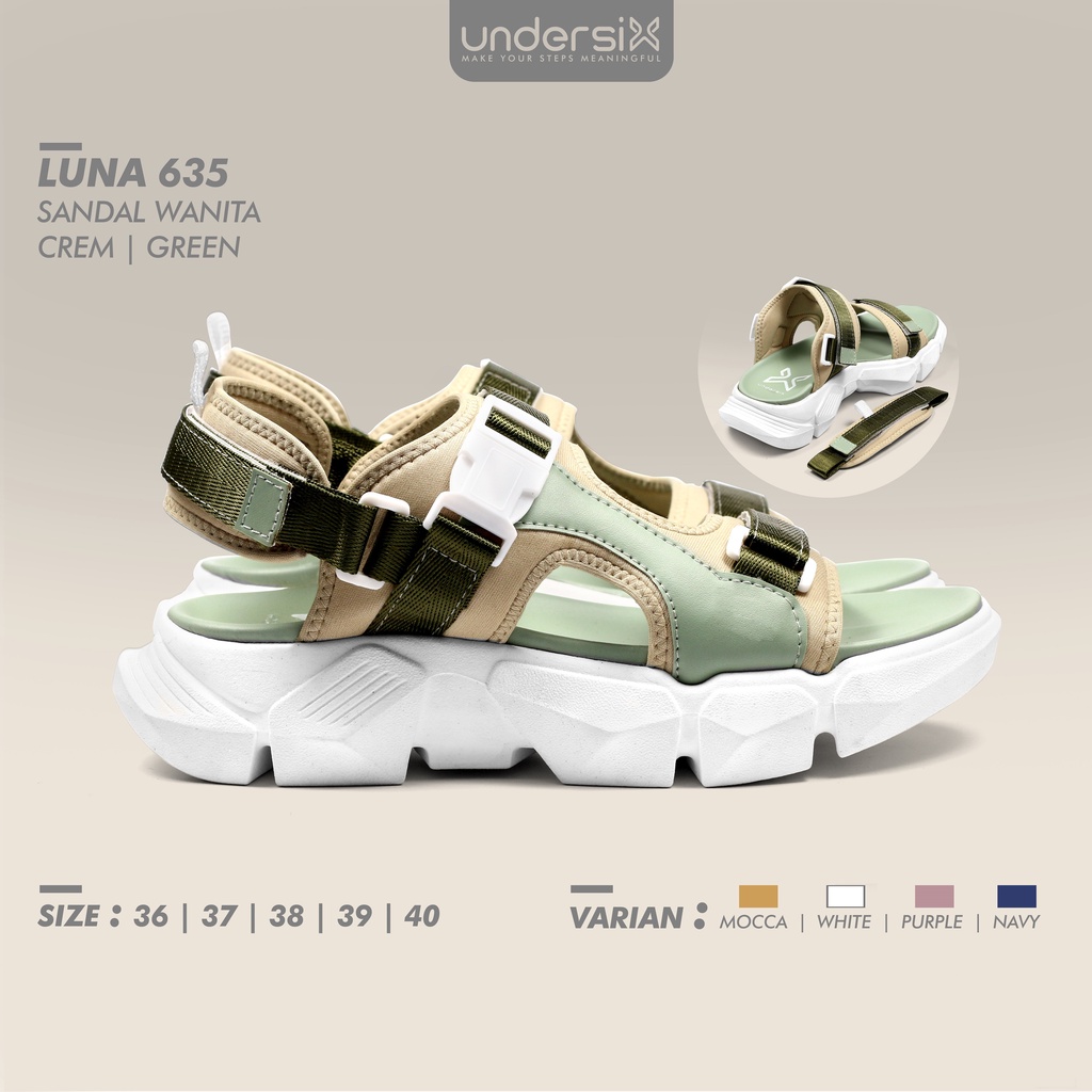 UNDERSIX - Luna 635 Sandal Gunung Wanita Sandal Hiking Cewe Sandal Hak Tinggi Sandal Cewe Kasual