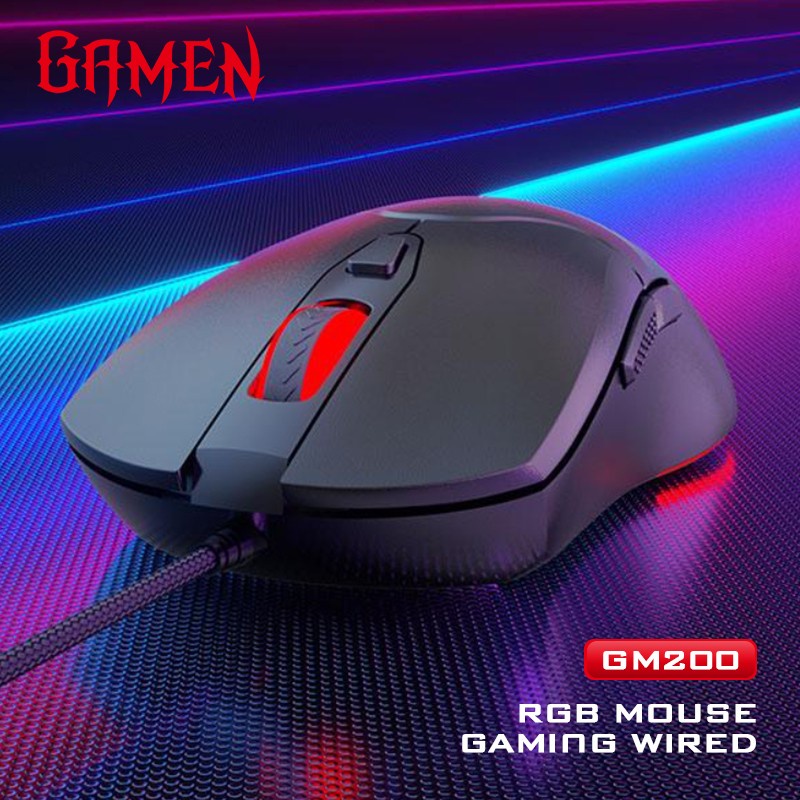 Gamen GM200 / GM-200 Gaming Mouse Macro Wired RGB Light 7200 DPI