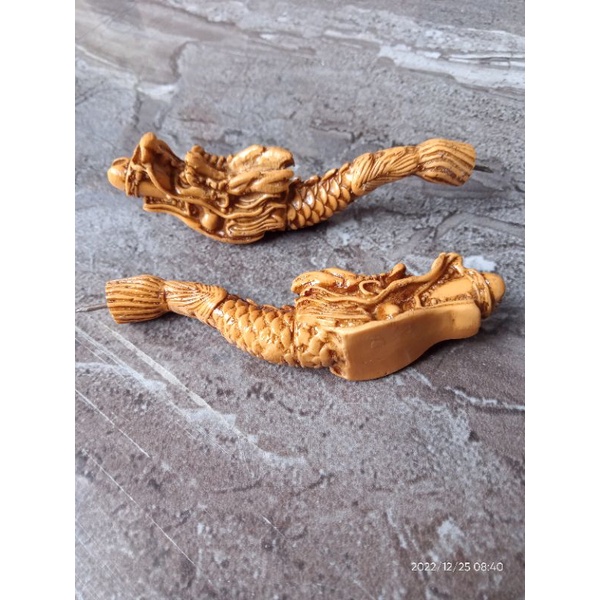 Dudukan Tangkringan Wambi Mini/Pleci/Konin Motif Naga Coklat