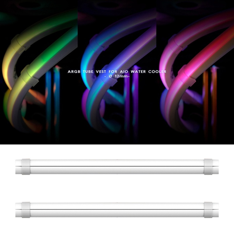 Zzz Luminous Water Cooler Tubing 33cm 30Pcs LED Tabung Lengan 5V 3Pin ARGB Pipa Selang Karet Lembut Aura Sync RGB Light Sleev