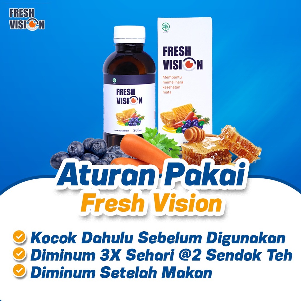 Paket Mata Sehat 2 Botol Fresh Vision || Fres Pres Fision Pision Multivitamin Ampuh Atasi Masalah Mata Cegah Mata Merah Kurangi Minus Pencegah Katarak Tajamkan Penglihatan Nutrisi Mata Isi 200ml