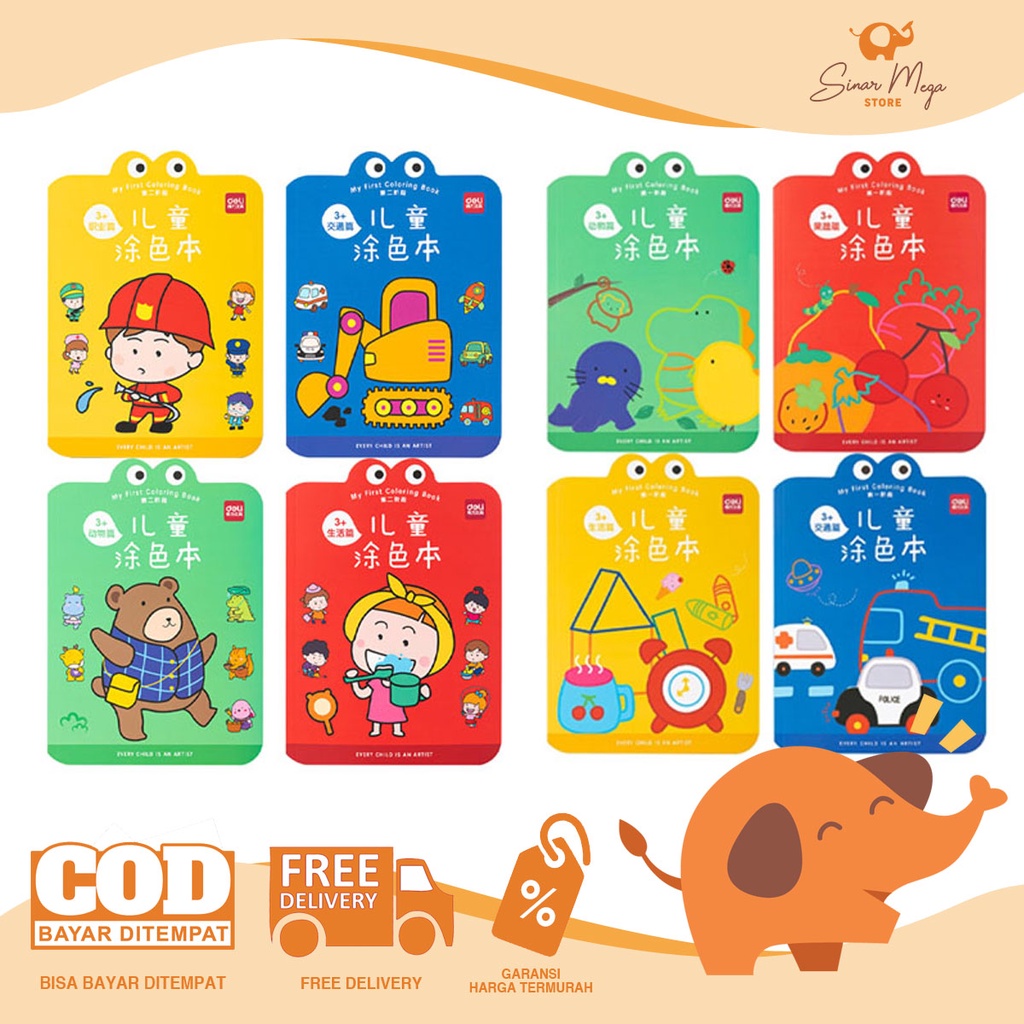 

Deli Children Coloring Book /Deli Coloring Book For Children / Buku Mewarnai Anak - anak Balita Dengan Pembelajaran Bahasa Mandarin 73383 / Buku Mewarnai Anak Balita 2 Level Dengan Tema dan Pelajaran Bahasa Mandarin 73383 Murah Berkualitas