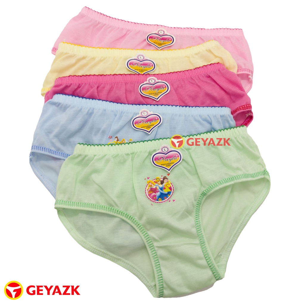 6 PCS CELANA DALAM KARAKTER ANAK PEREMPUAN USIA 1 TAHUN - 8 TAHUN MURA - Multi Warna, M