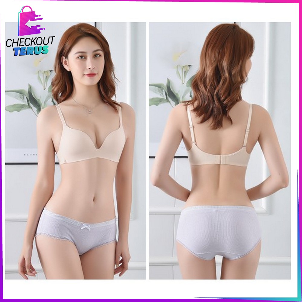 CT P533 Celana Dalam Wanita Panty Polos Pita Pakaian Dalam dengan Hiasan Pita Cewek Kekinian Import