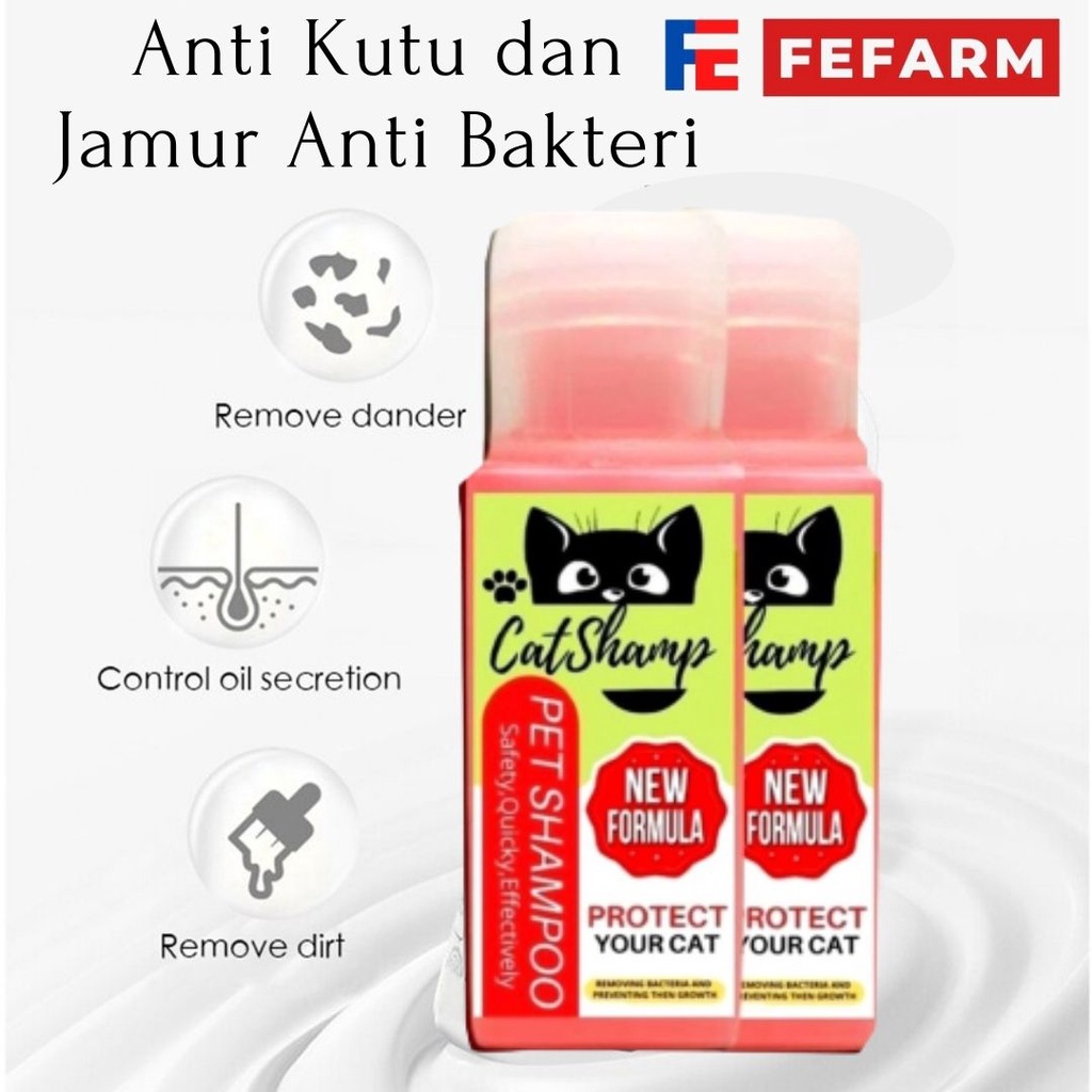 Shampo Kucing Anti Kutu Shampoo Cat Kitten Flea Tick CATSHAMP FEFARM